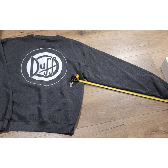 Mission Ridge Other - Men's Dark Gray Simpson's Duff Graphic Print Fleece Pullover Sweatshirt L